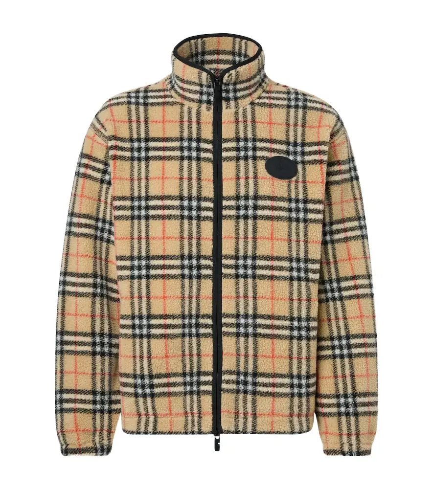 Burberry Check wool-blend zip-up jacket