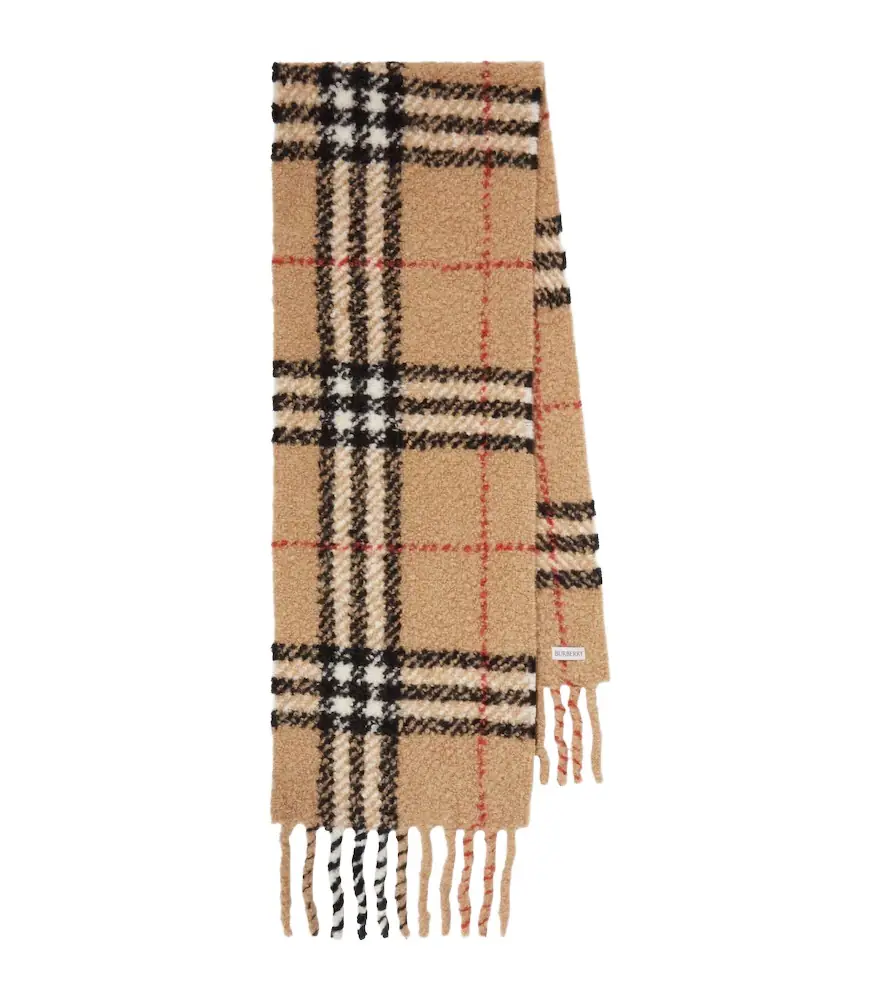 Burberry Check wool-blend bouclé scarf