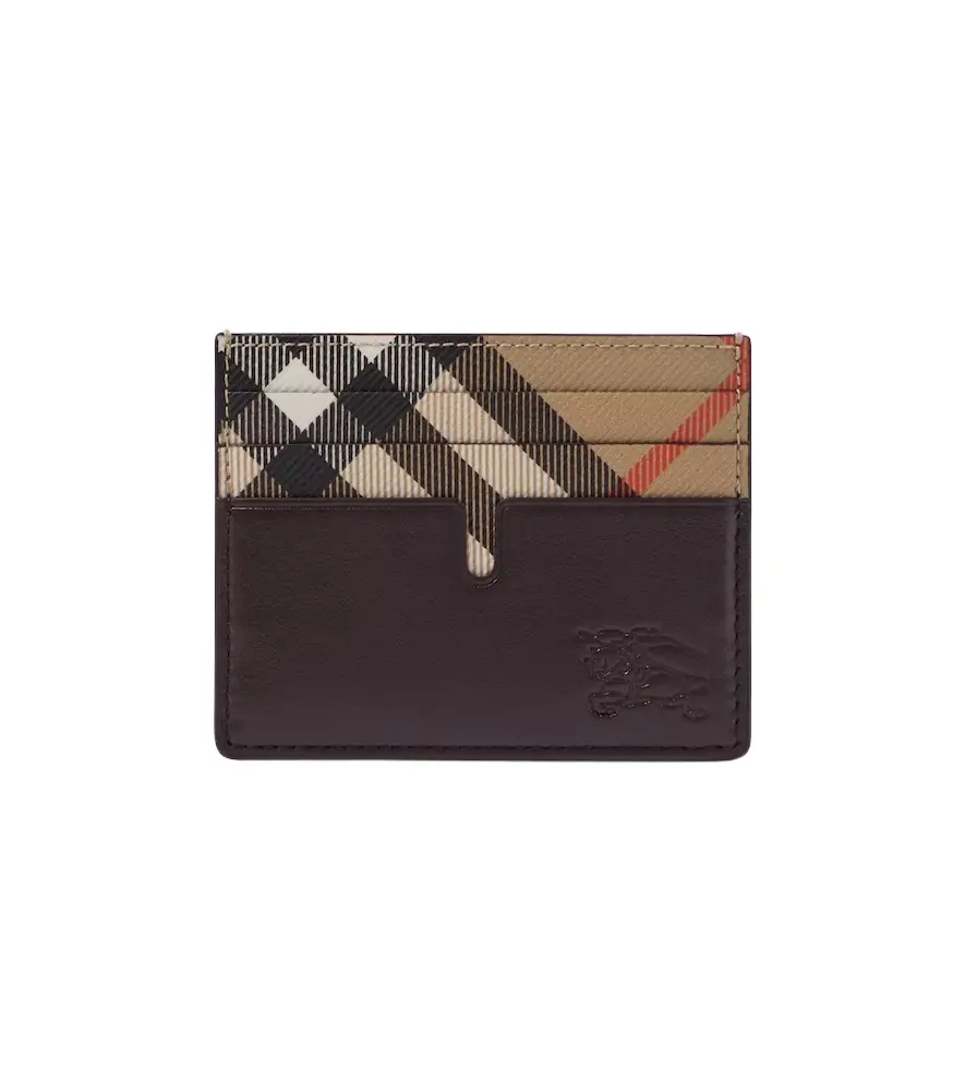 Burberry Check leather card holder