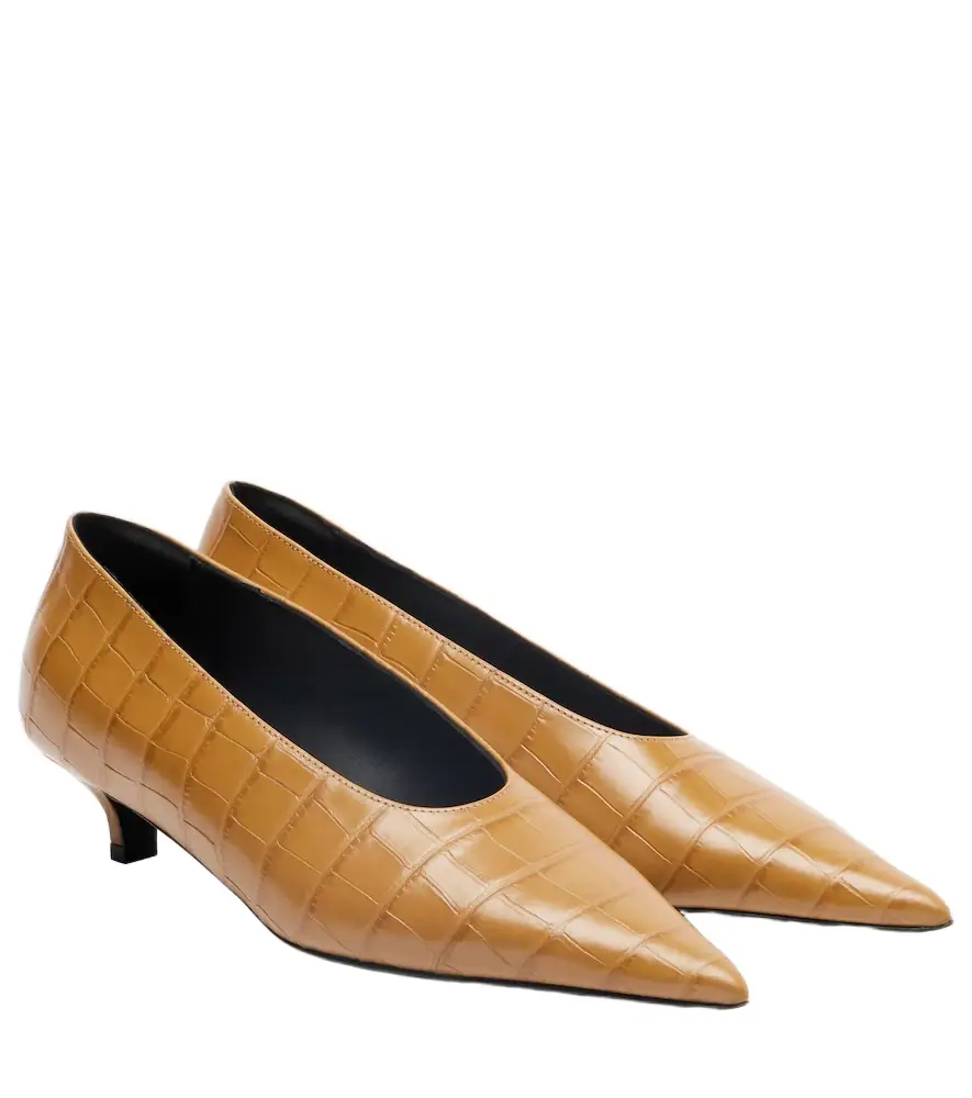 Toteme 35 Croc-effect leather pumps