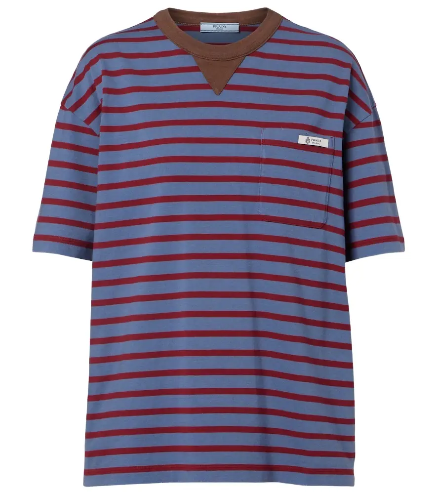 Prada Striped cotton jersey T-shirt