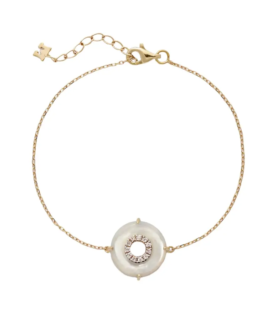 Mateo 14kt gold bracelet with diamonds and pearls