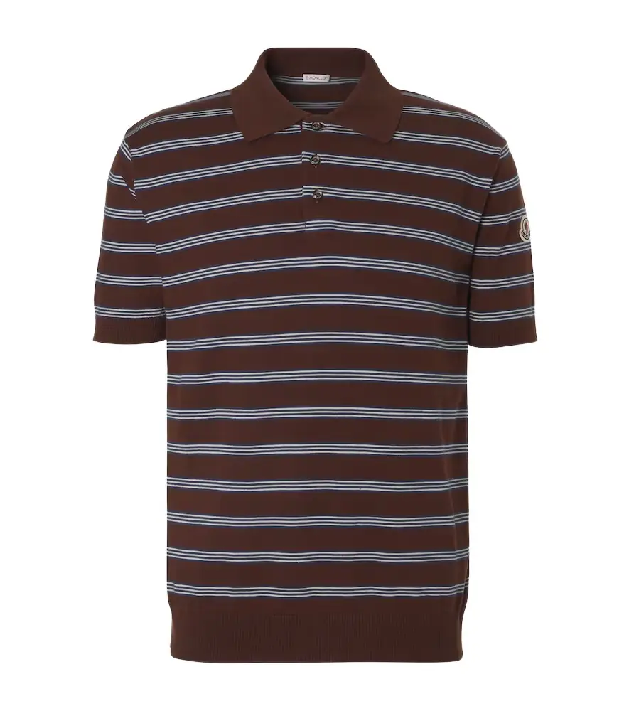 Moncler triped cotton polo shirt