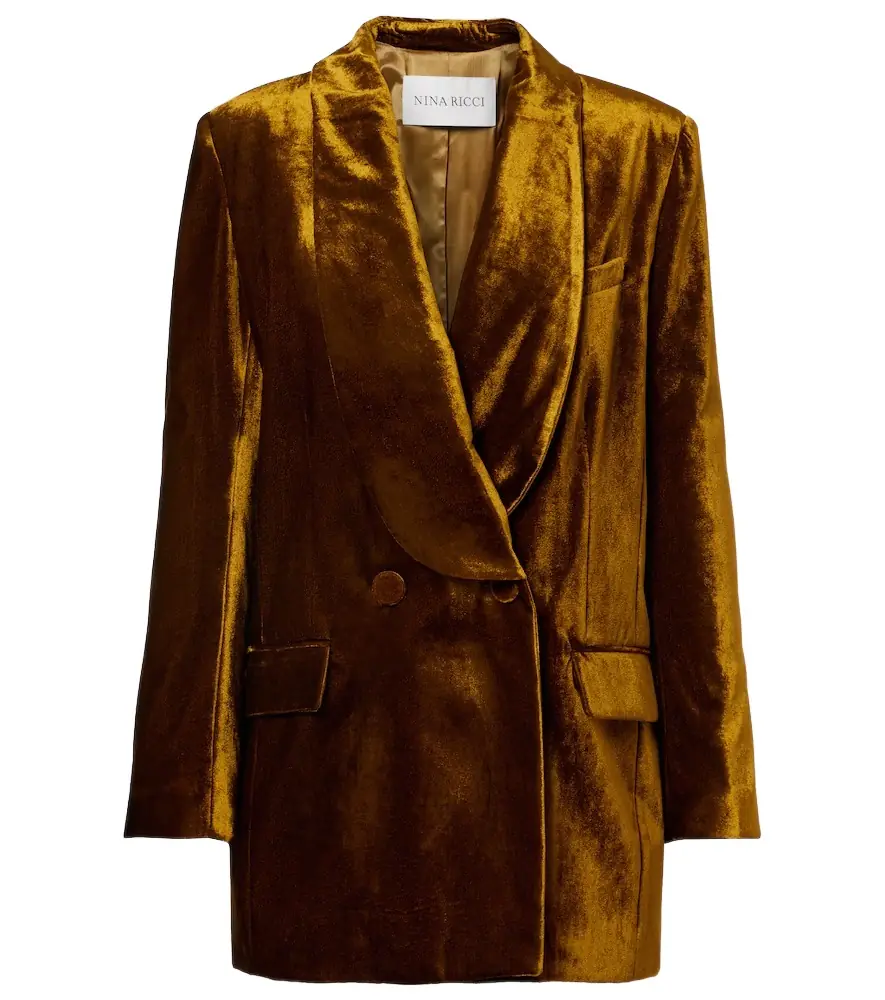 Nina Ricci Double-breasted velvet blazer