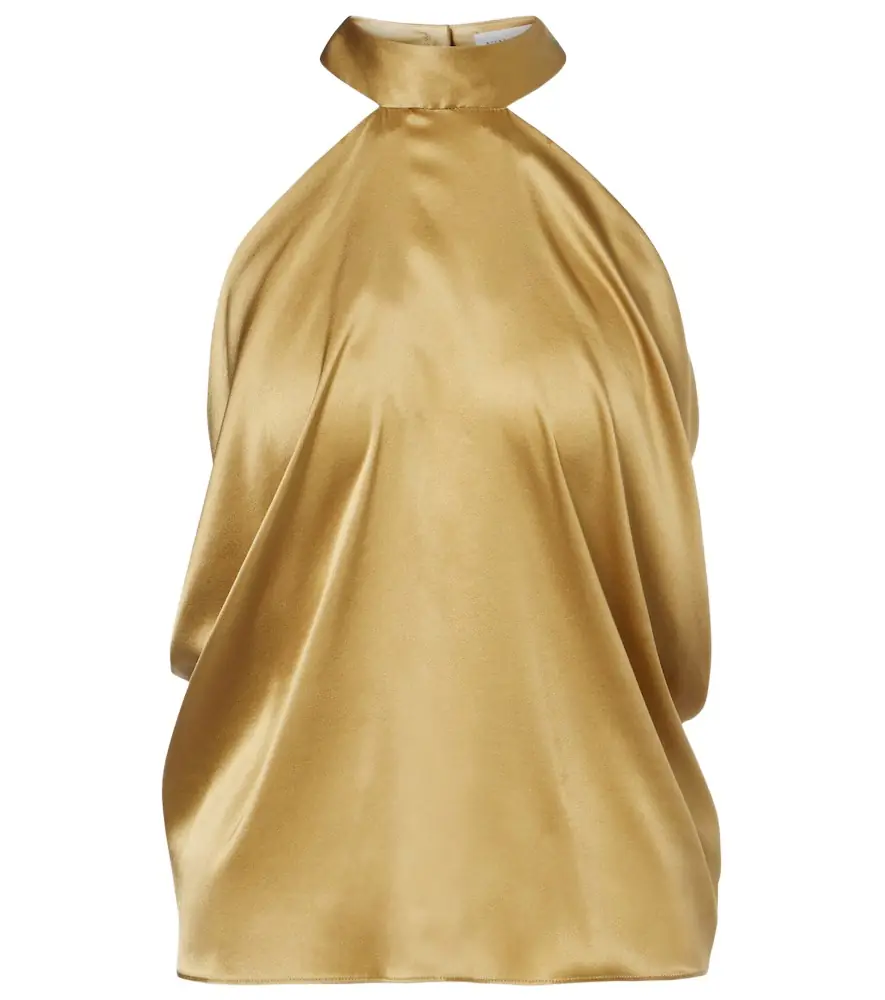 Nina Ricci Open-back silk-blend satin top