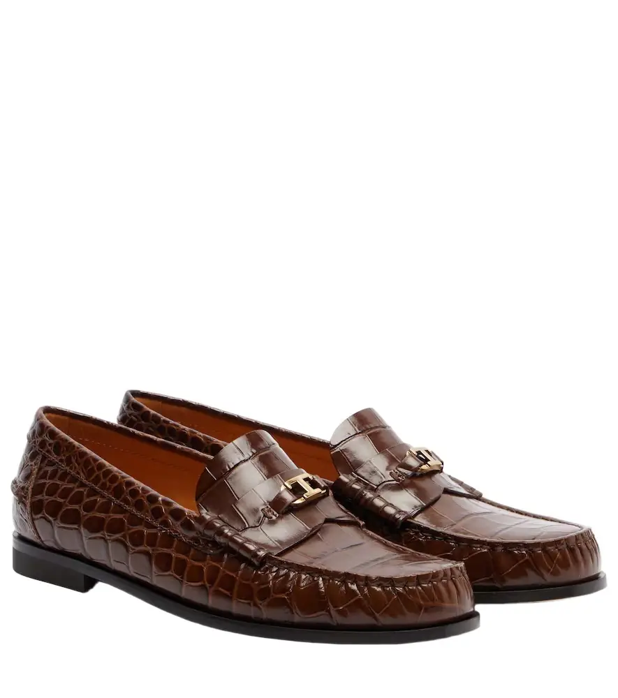Tod's T Timeless croc-effect leather loafers