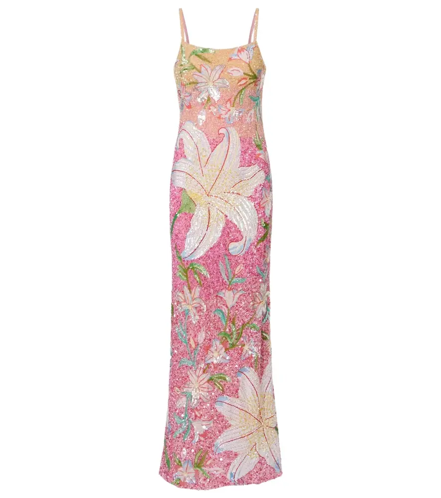 La Fuori Là Fuori Floral sequined gown