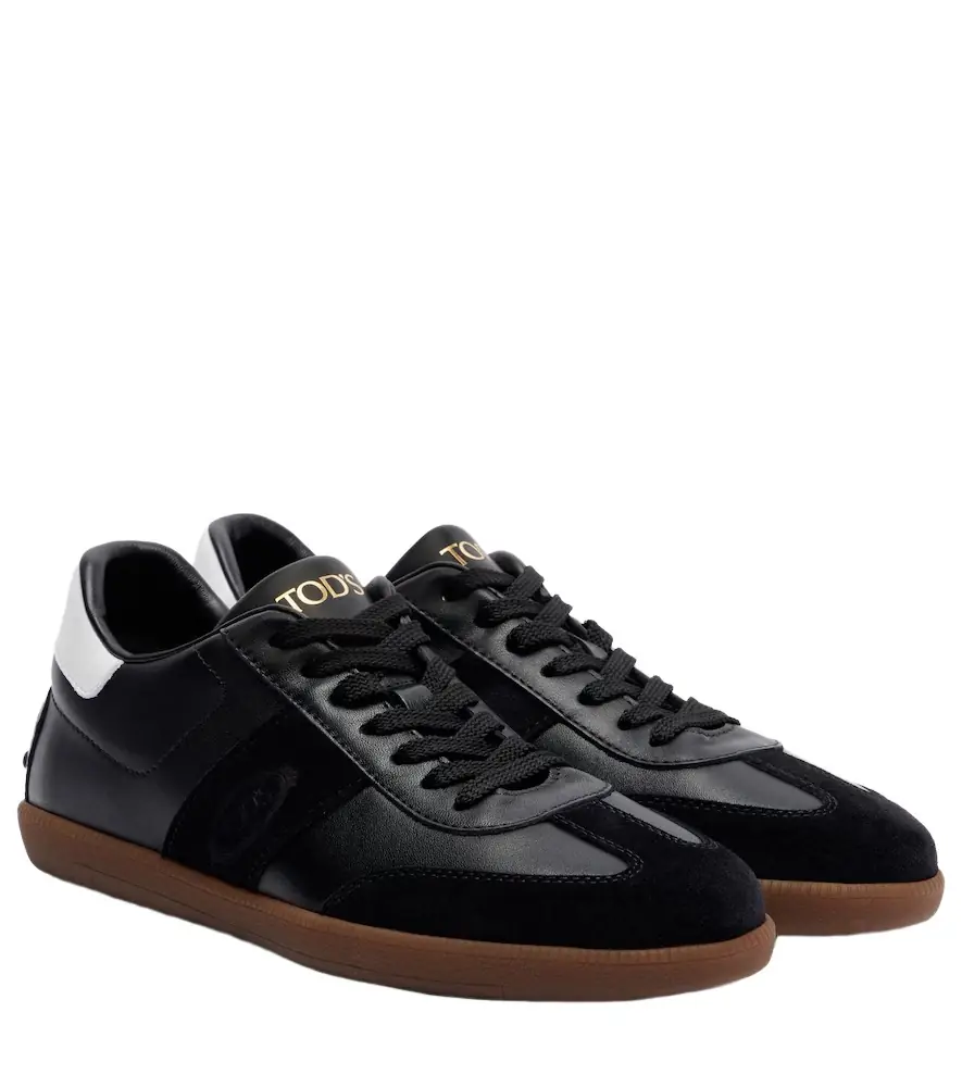 Tod's Suede-trimmed leather sneakers