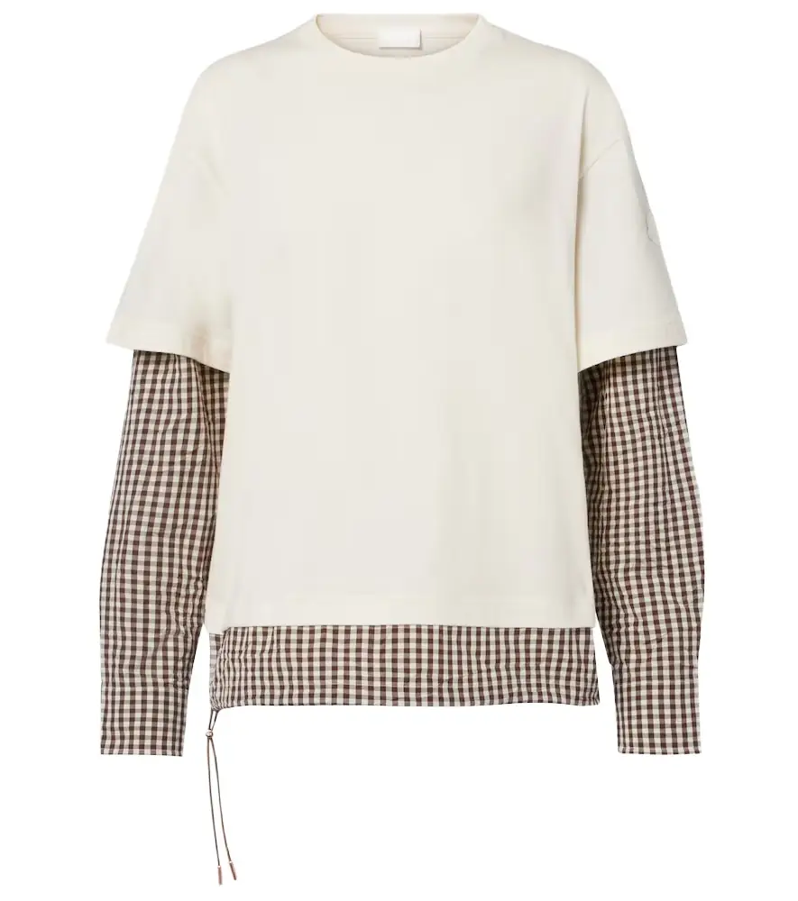 Moncler Checked cotton jersey T-shirt