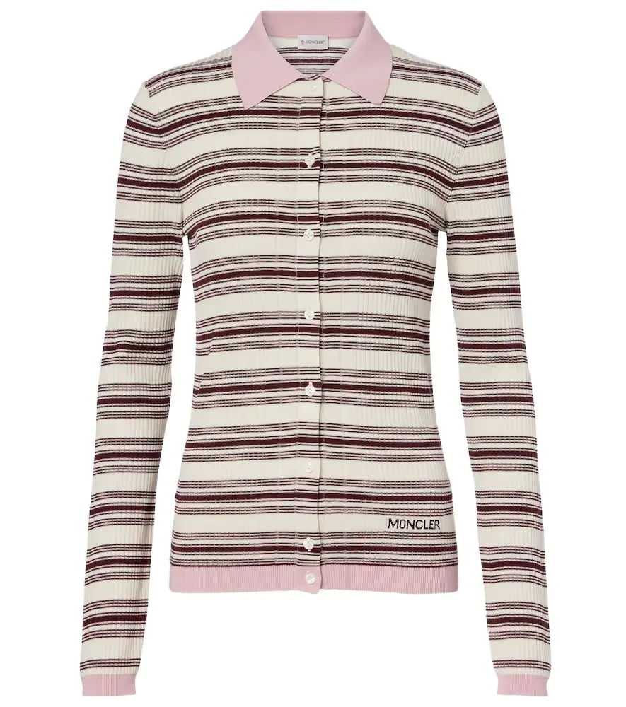 Moncler Striped cotton polo shirt