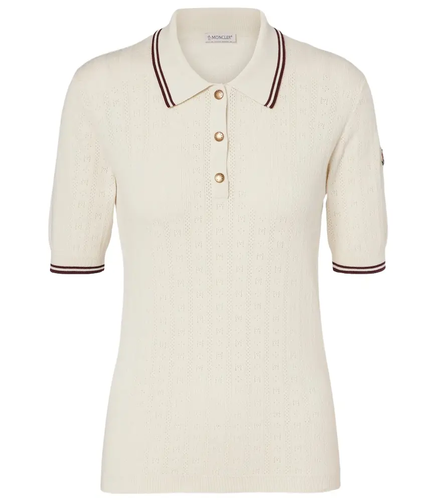 Moncler Pointelle cotton polo shirt