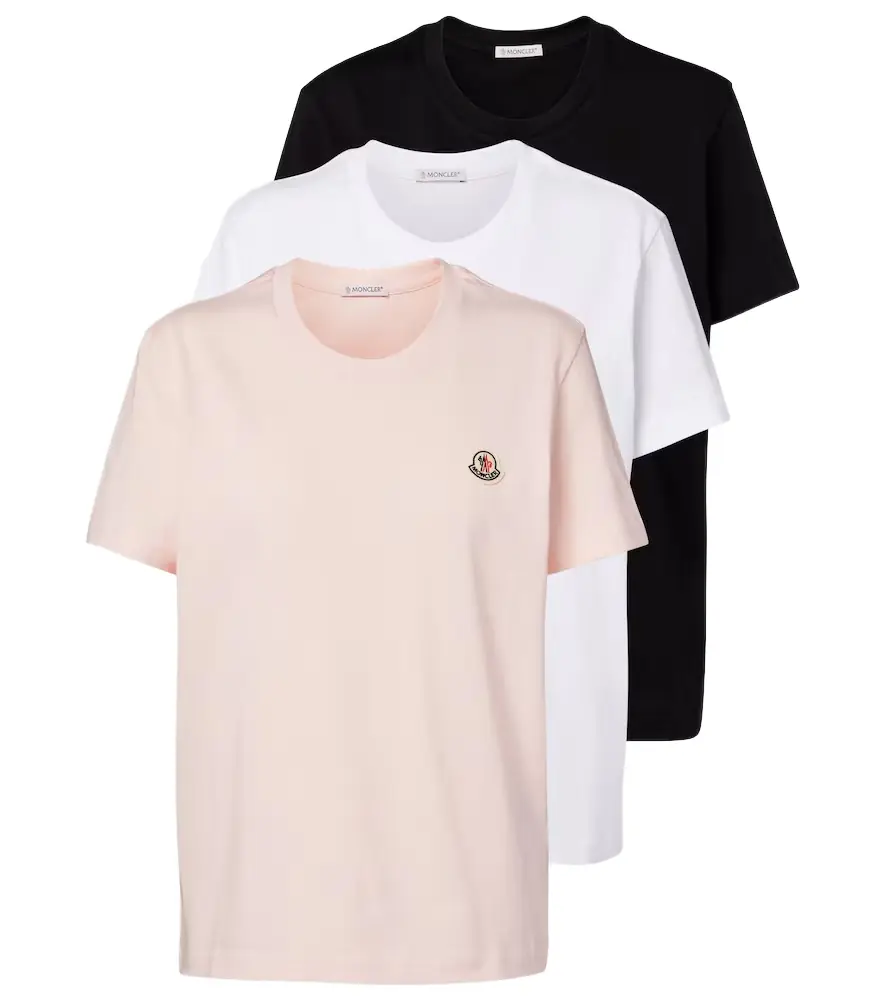 Moncler et of 3 cotton jersey T-shirts
