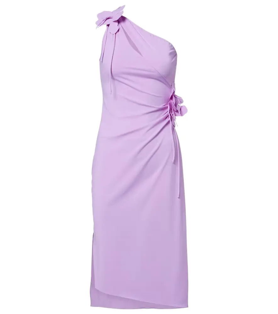 Coperni Floral-appliqué jersey cocktail dress