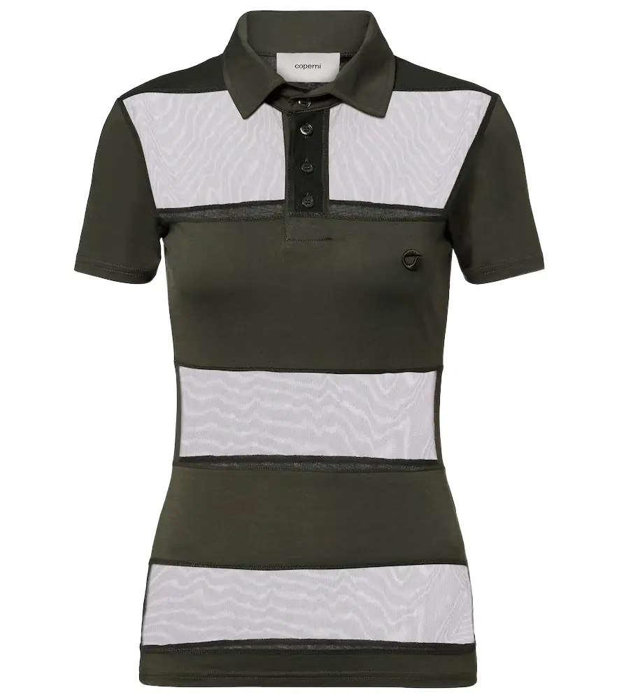 Coperni Paneled cotton-blend crop top