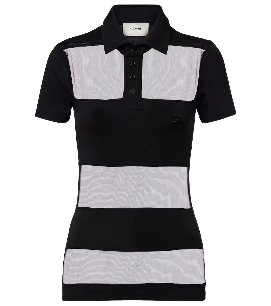Coperni Paneled cotton-blend crop top