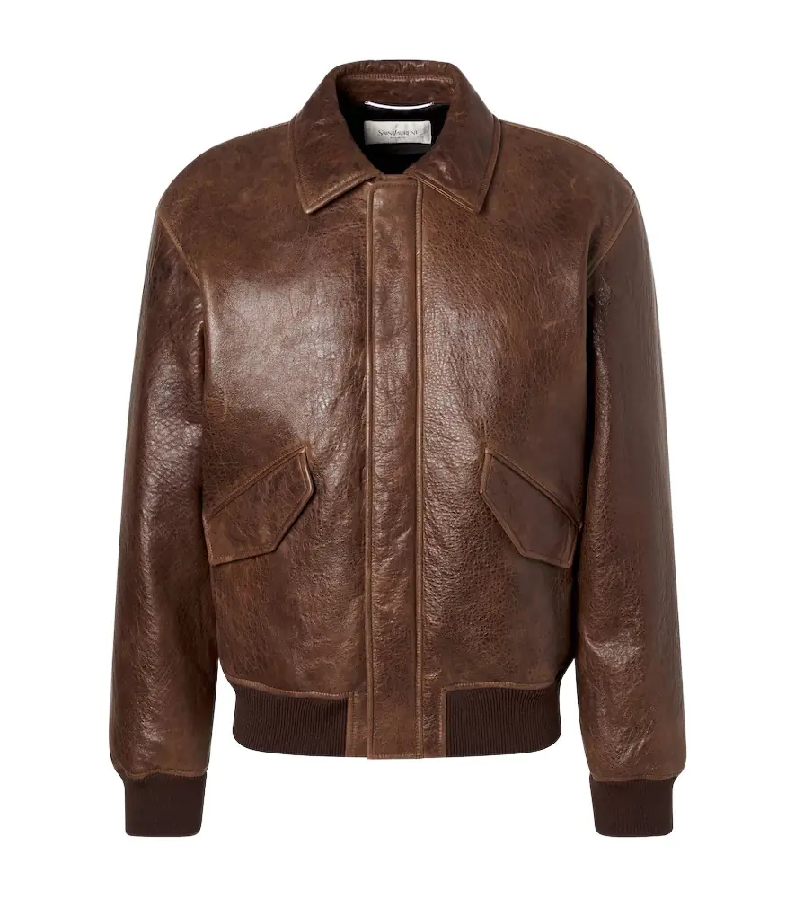 Saint Laurent Leather bomber jacket