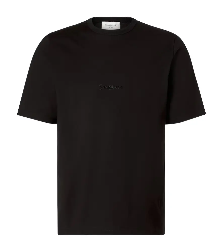 Saint Laurent Logo cotton jersey T-shirt