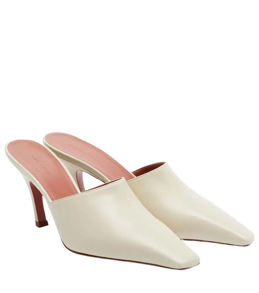 Amina Muaddi Jamie leather mules