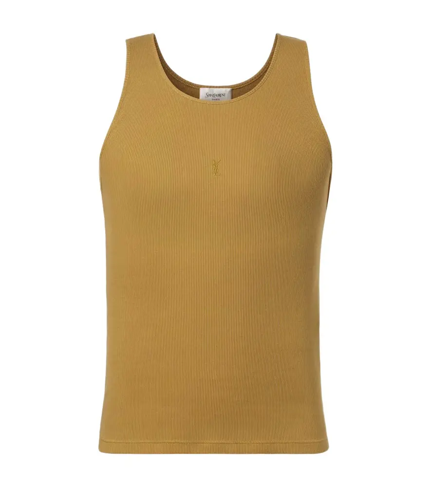 Saint Laurent Cassandre cotton tank top