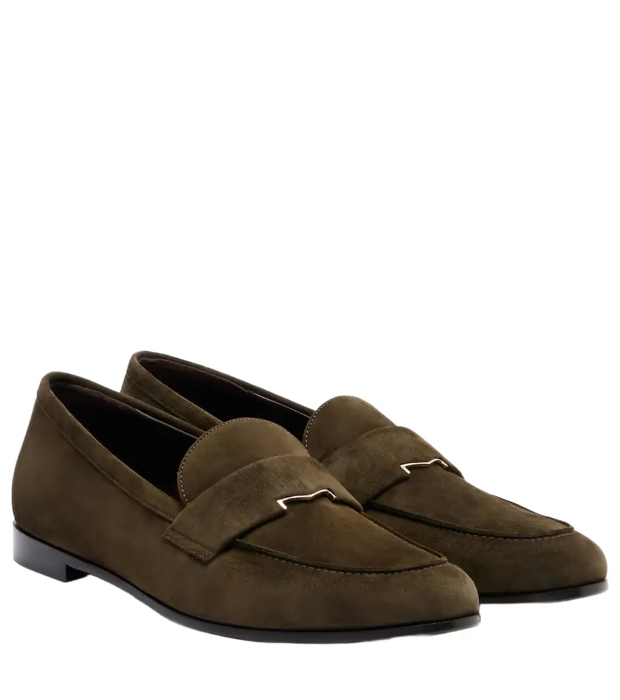 Max Mara Embellished suede loafers