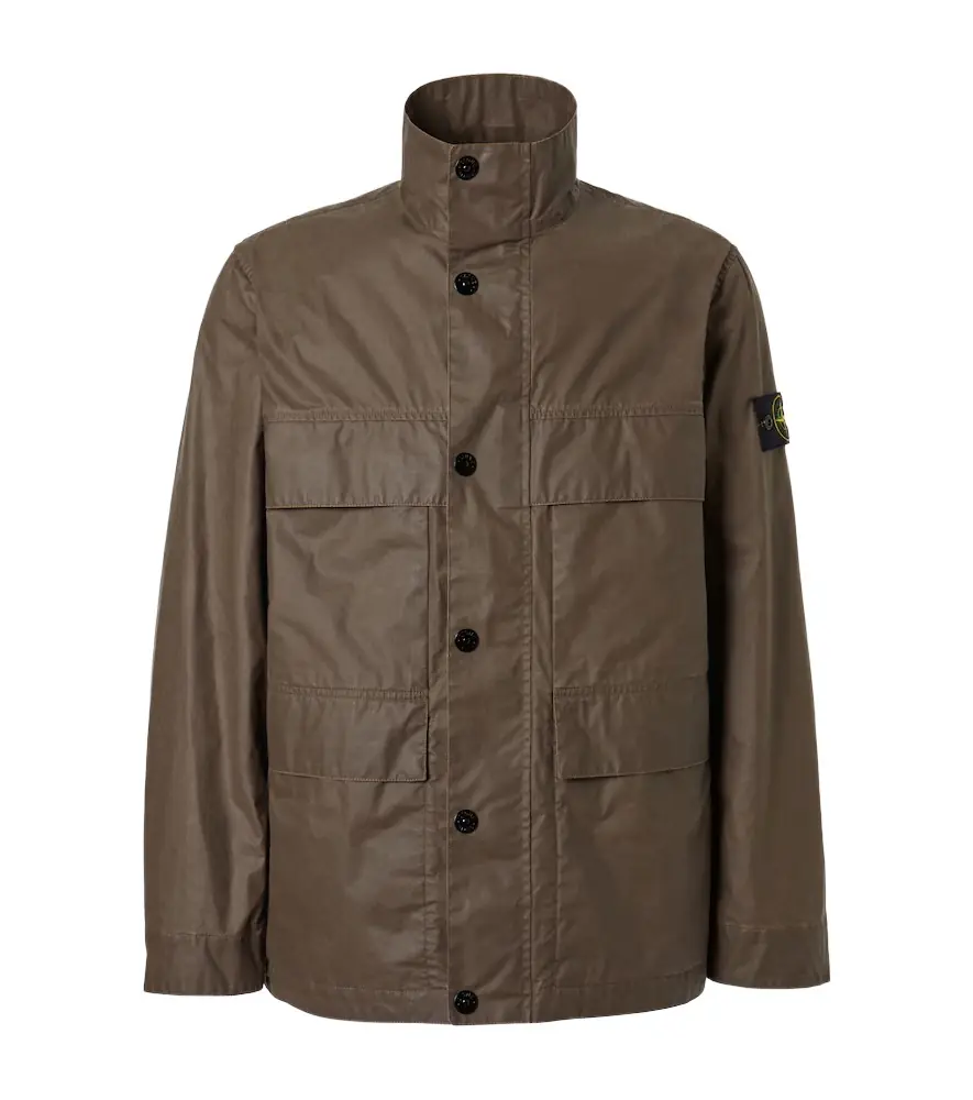 Stone Island Hooded canvas field jacket