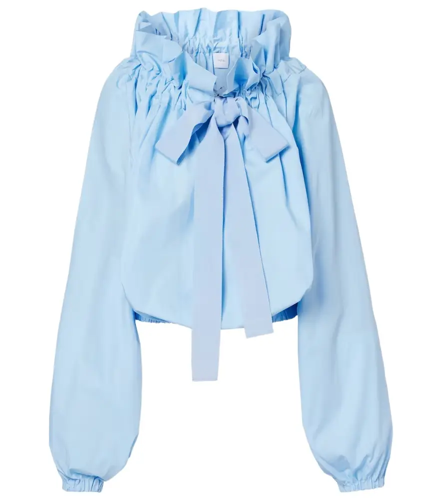 Patou Tie-neck cotton blouse
