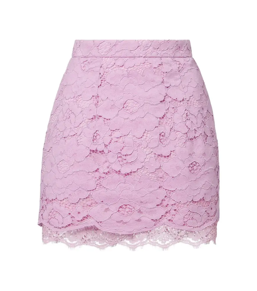 Patou Cotton-blend lace miniskirt