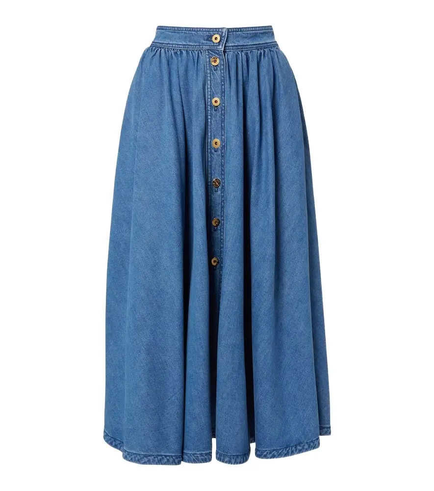 Patou Denim midi skirt