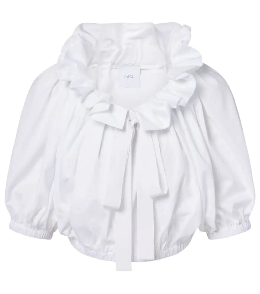 Patou Ruffled cropped cotton top