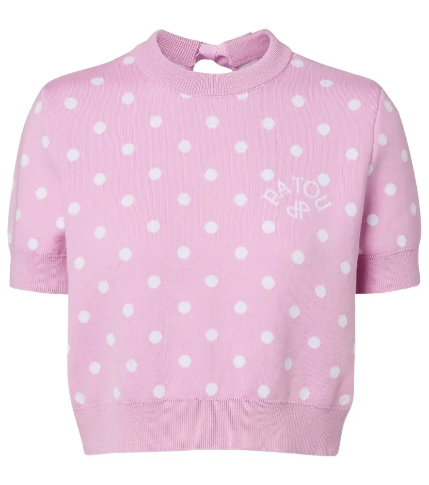 Patou Polka-dot cotton-blend sweater