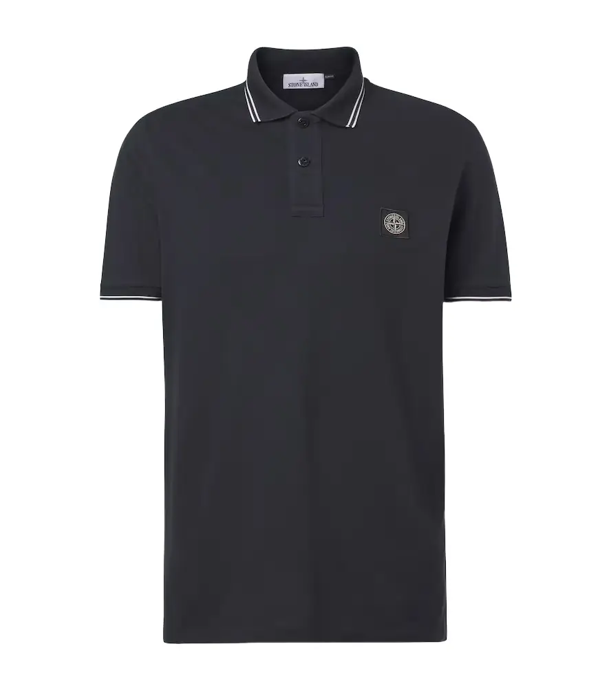Stone Island Compass cotton-blend piqué polo shirt