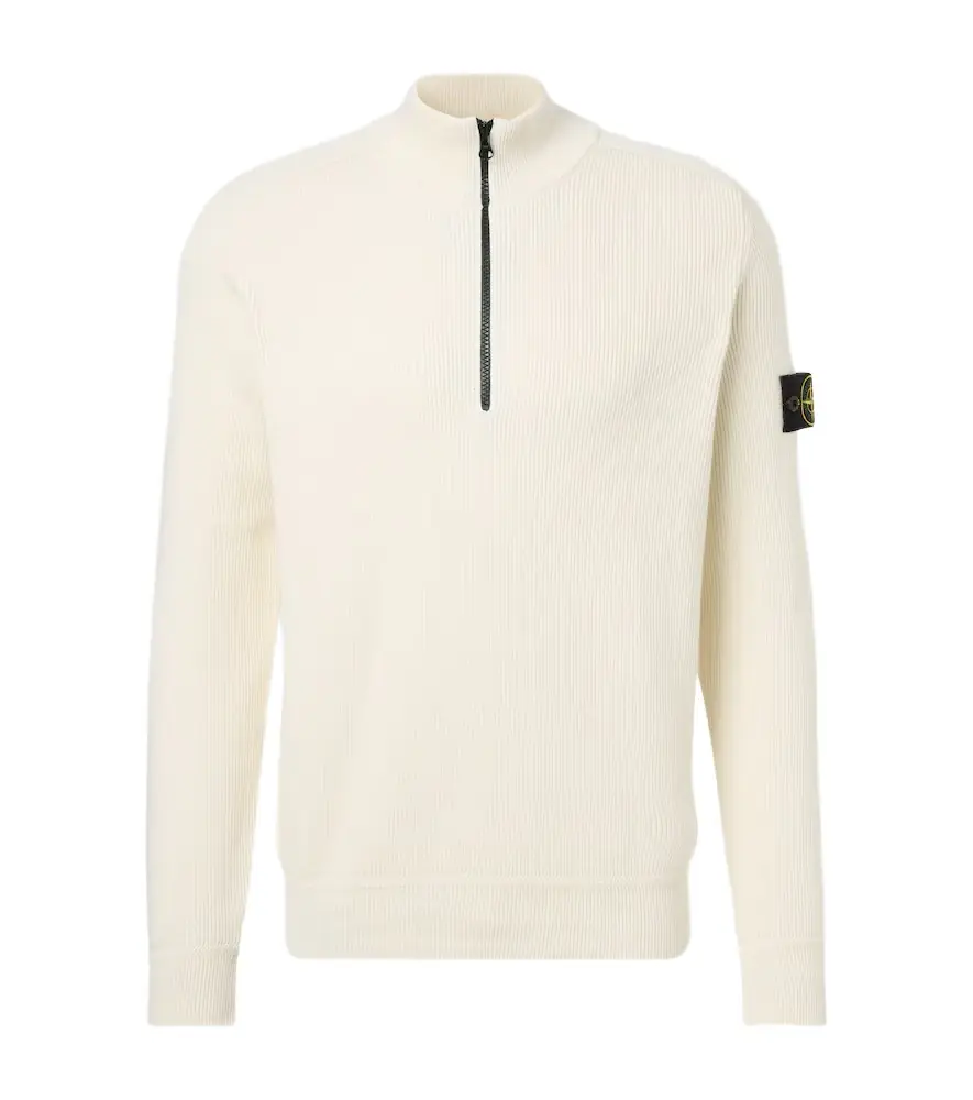 Stone Island Compass cotton half-zip sweater