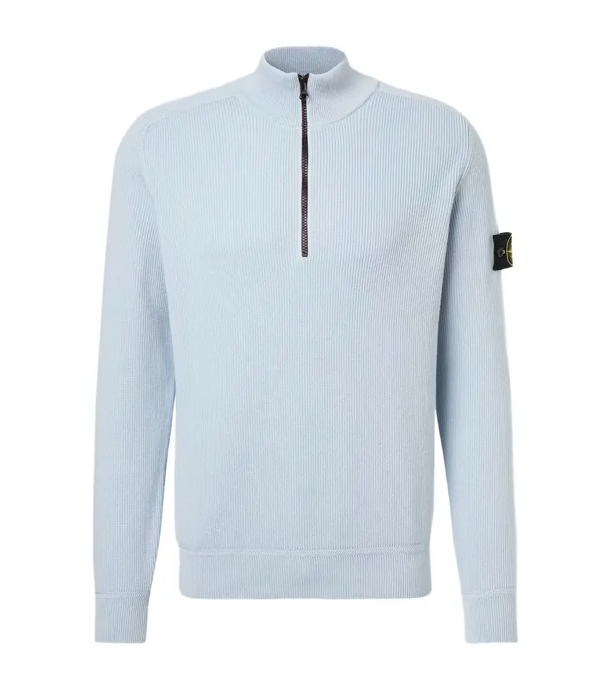 Stone Island Compass cotton half-zip sweater