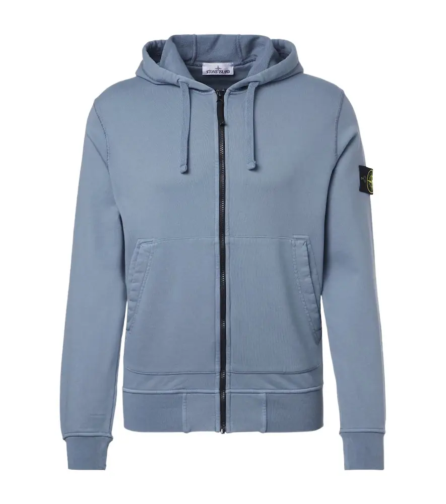 Stone Island Cotton jersey zip-up hoodie