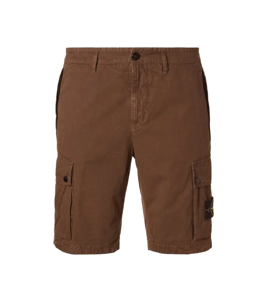 Stone Island Compass cotton canvas cargo shorts