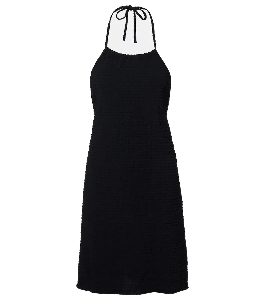 Hunza G Halterneck seersucker minidress
