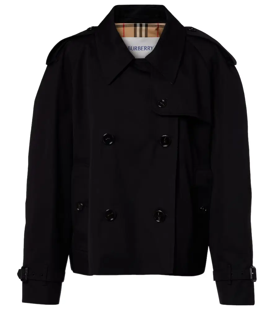Burberry Cropped cotton gabardine trench jacket