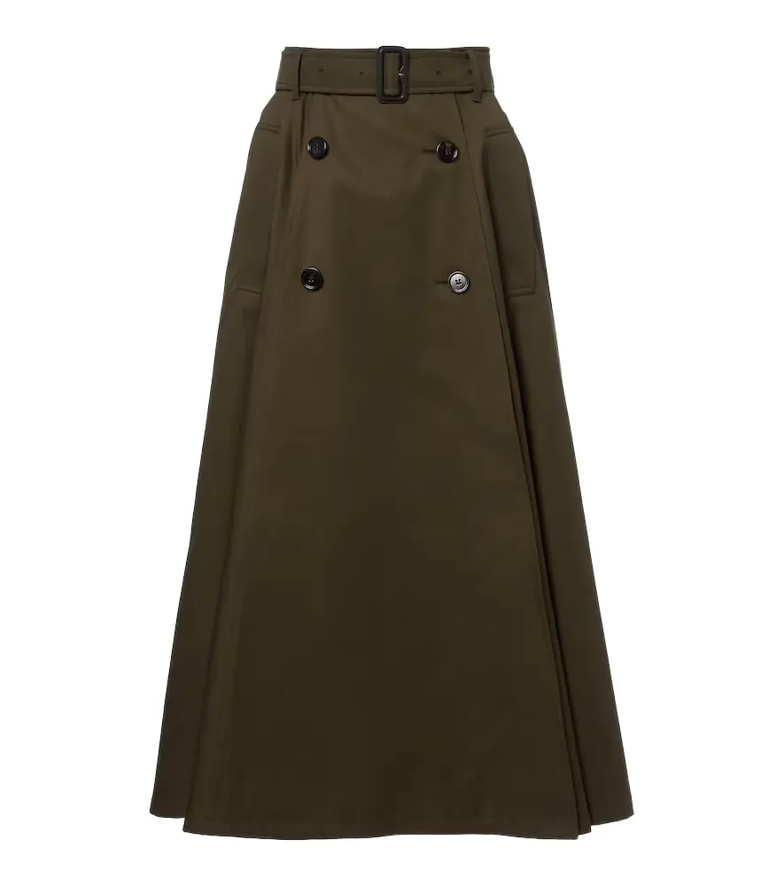 Burberry Cotton gabardine midi skirt