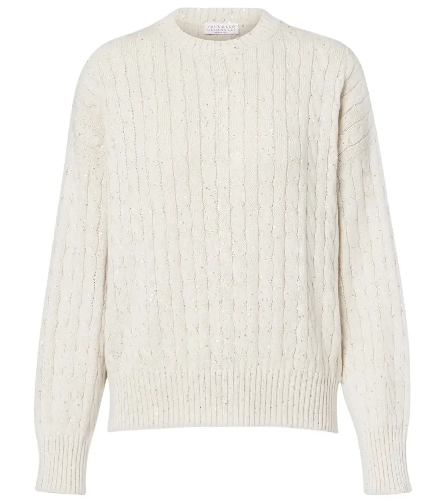 Brunello Cucinelli Sequined cotton-blend sweater