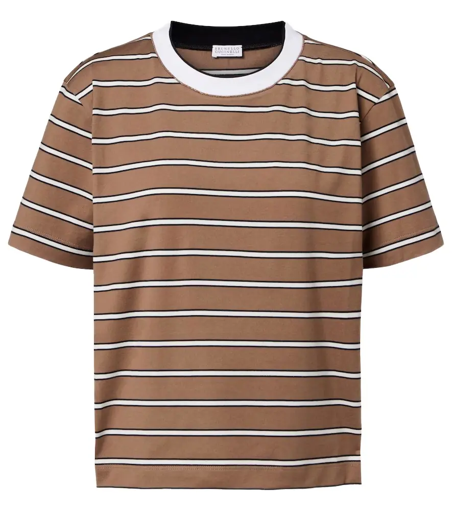 Brunello Cucinelli Striped cotton jersey T-shirt