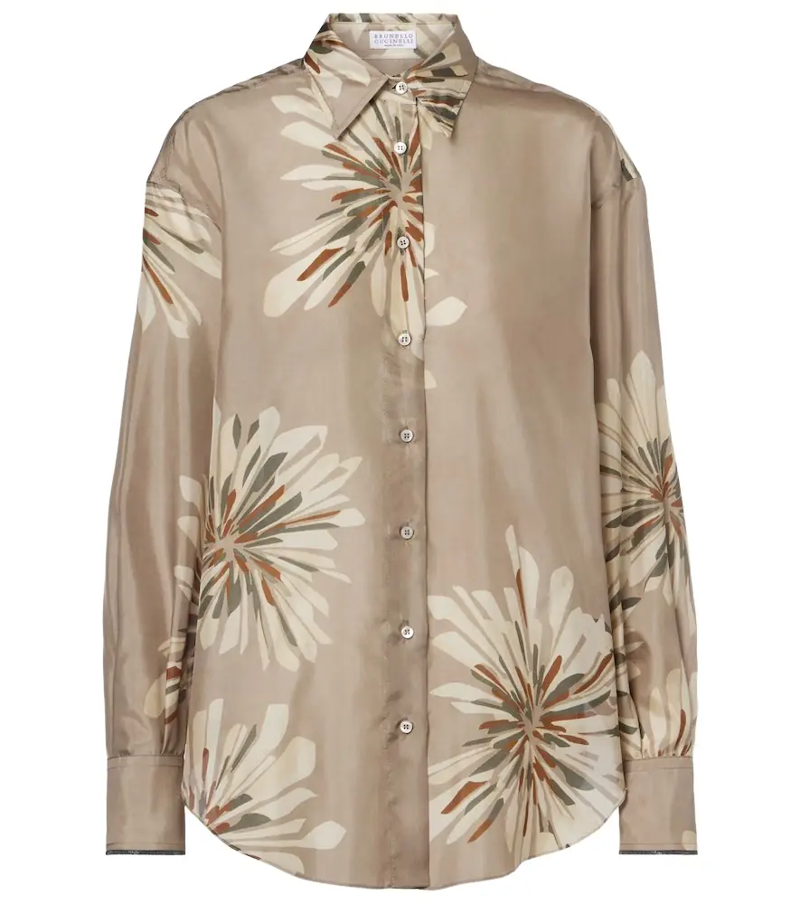 Brunello Cucinelli Floral silk shirt