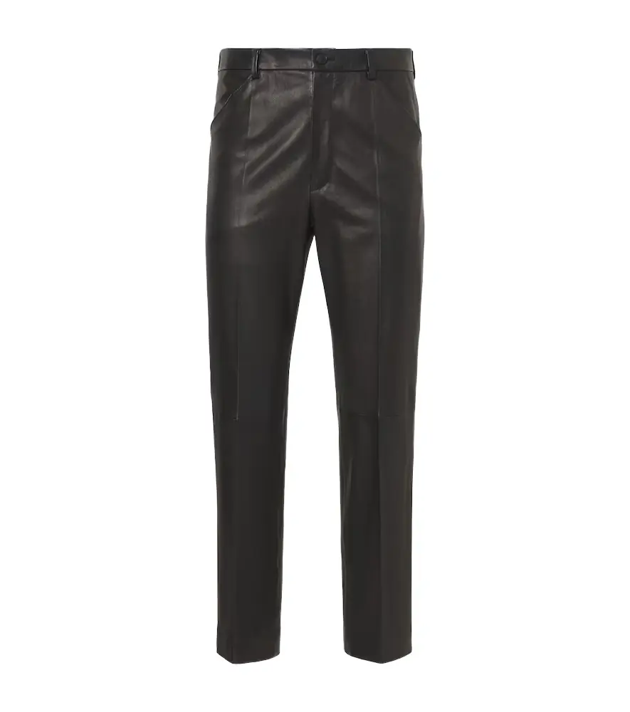 Auralee Leather straight pants