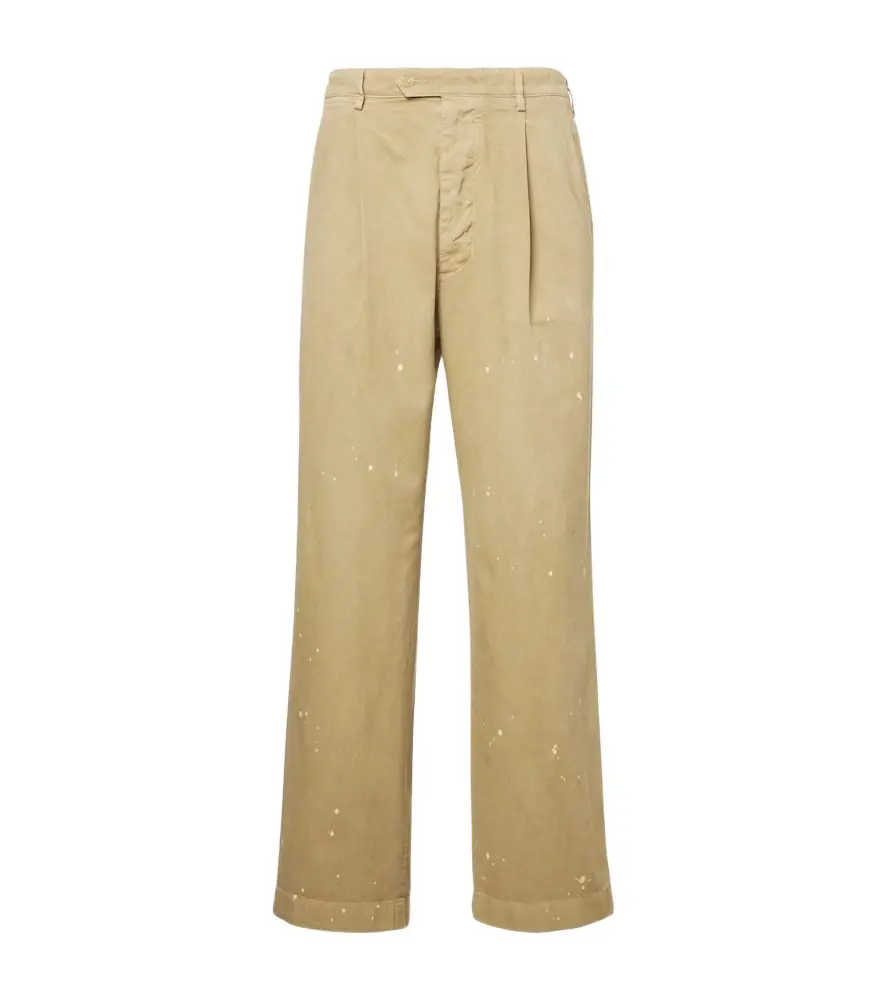 Auralee Distressed cotton chinos
