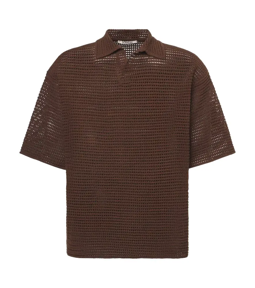 Auralee Cotton and silk polo shirt