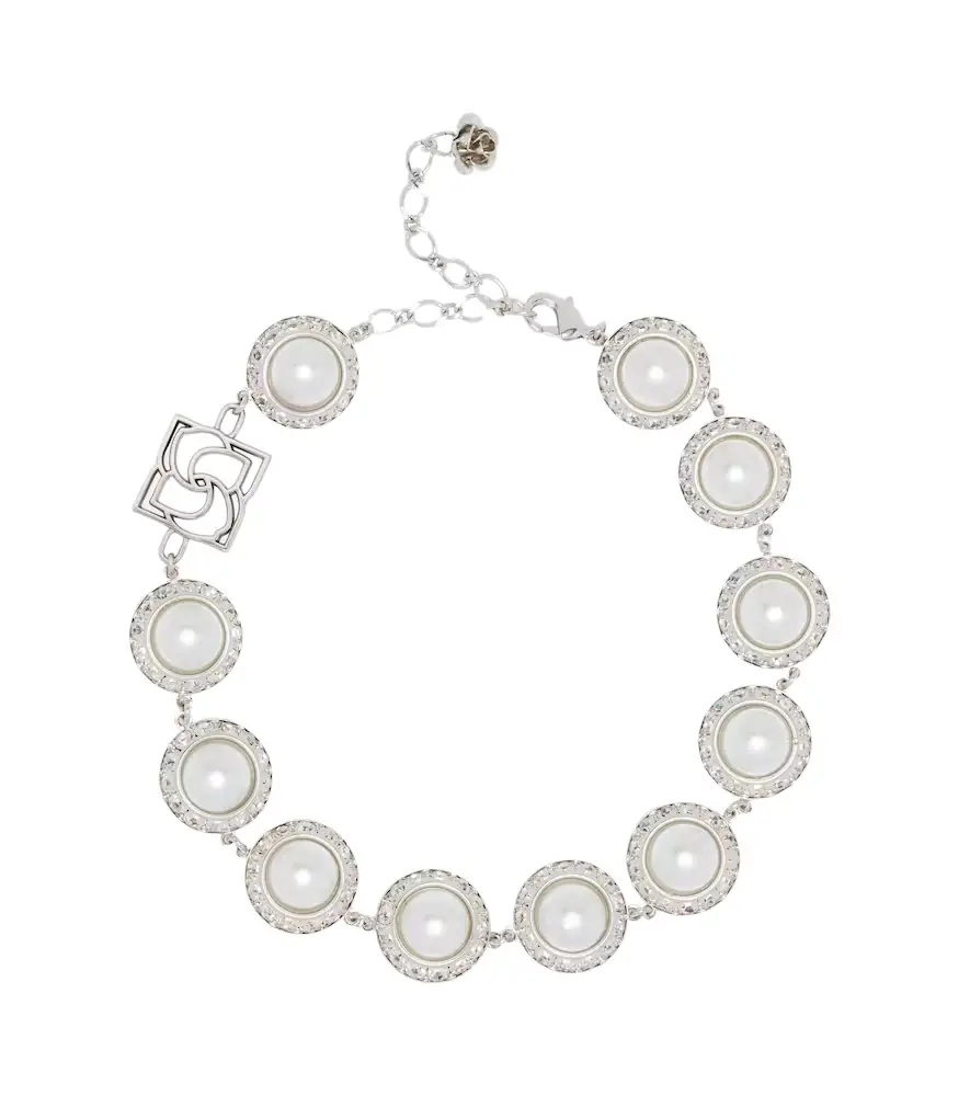 Magda Butrym Crystal-embellished faux pearl choker