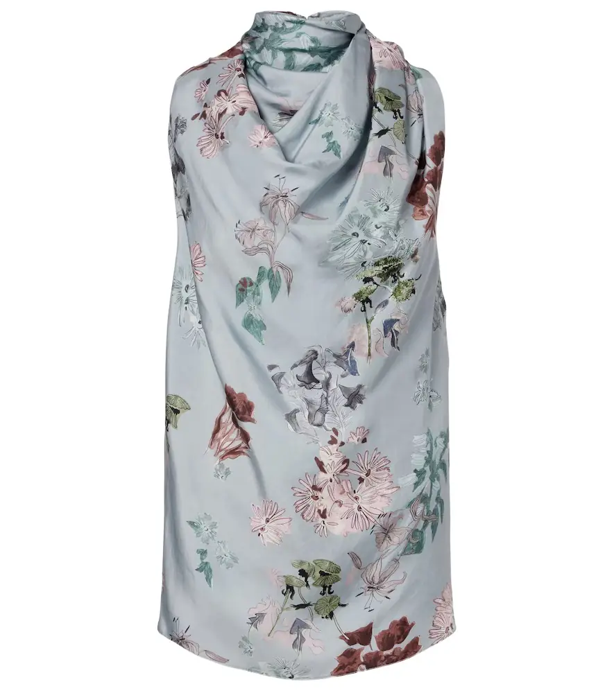 Altuzarra Sleary floral draped silk top