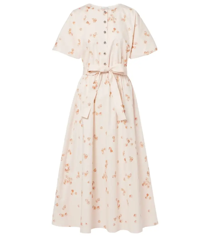 Altuzarra Paulina floral belted cotton-blend midi dress
