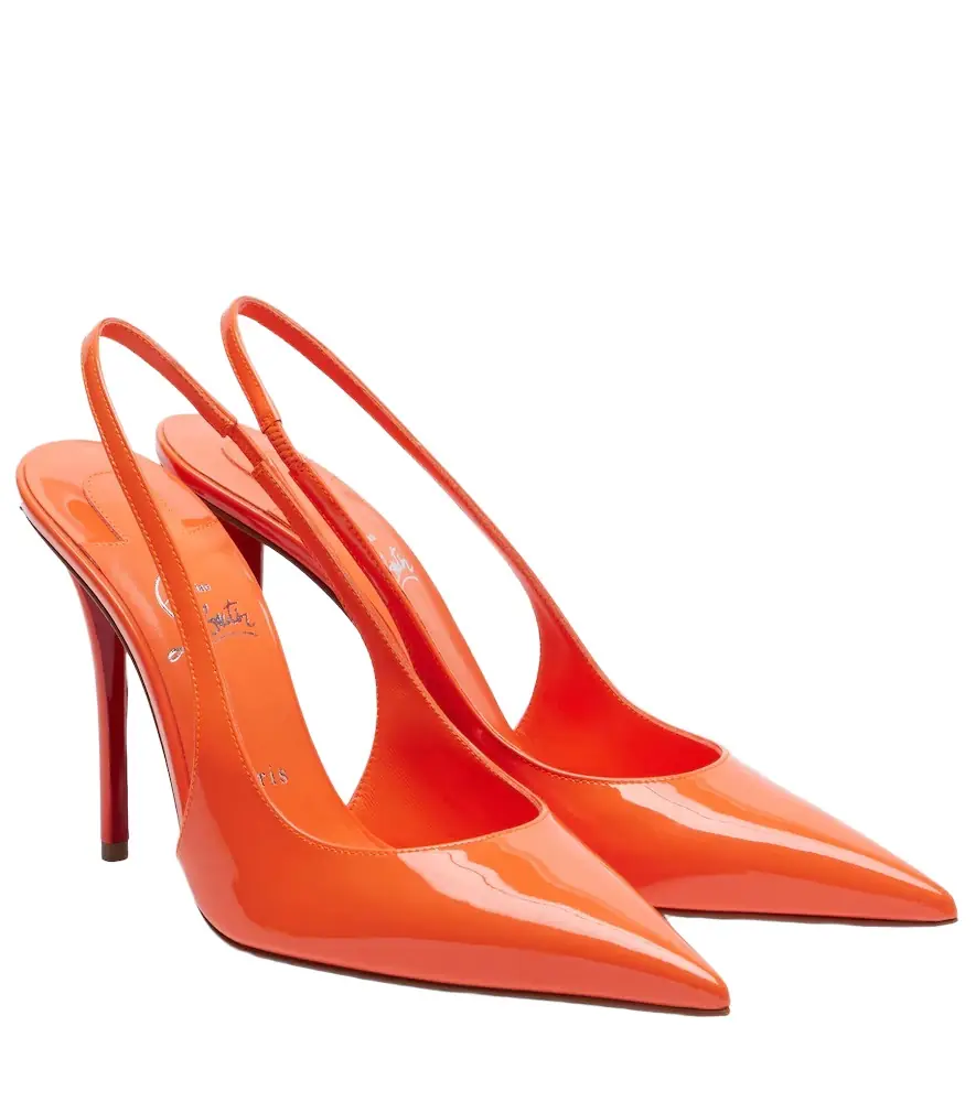 Christian Louboutin Miss Z 100 patent leather slingback pumps