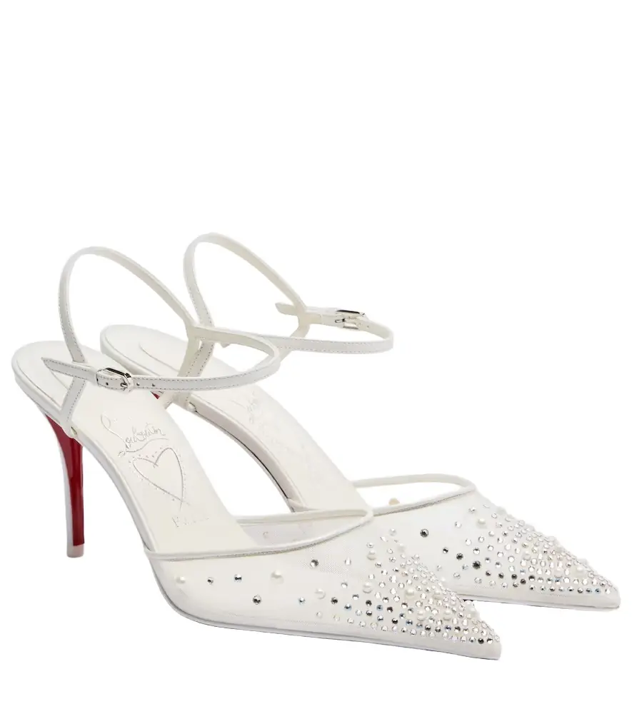 Christian Louboutin Miss Z embellished slingback pumps