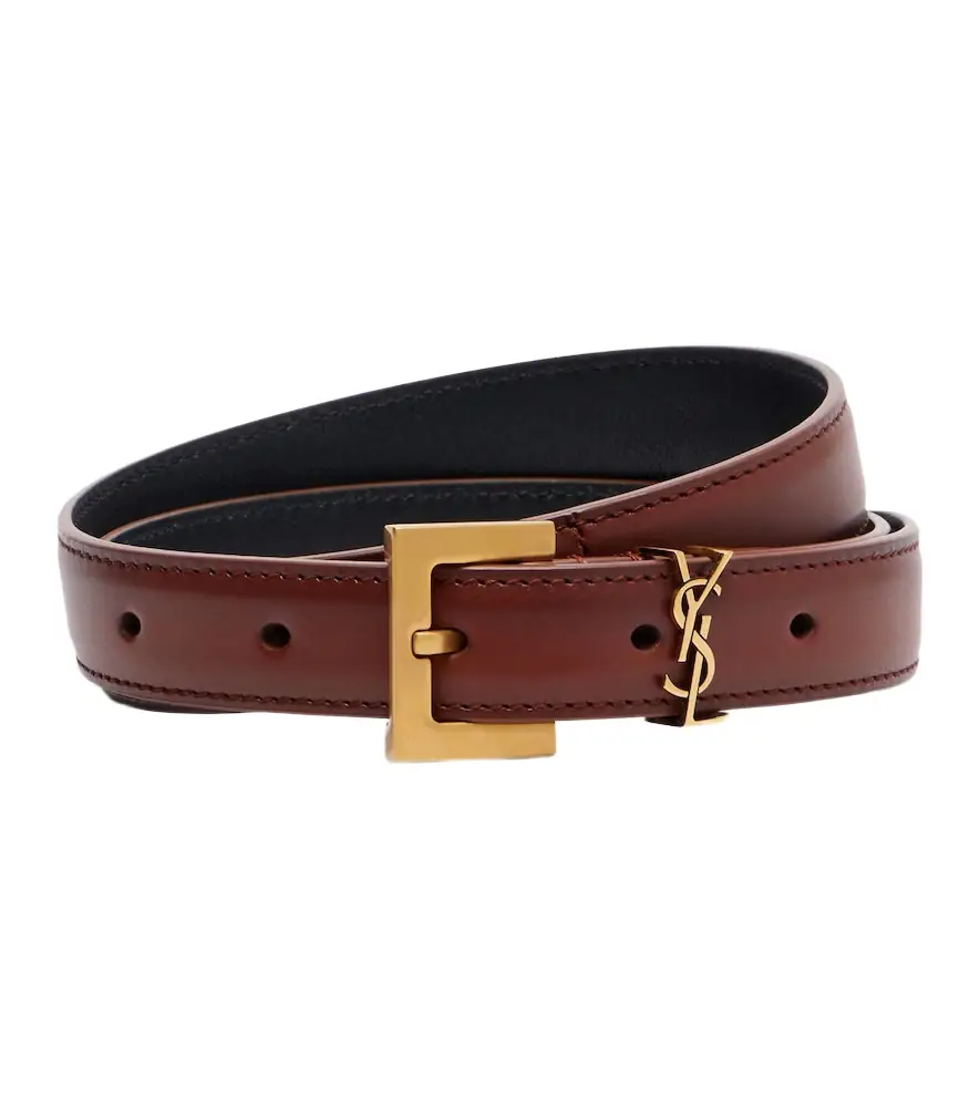 Saint Laurent Cassandre leather belt